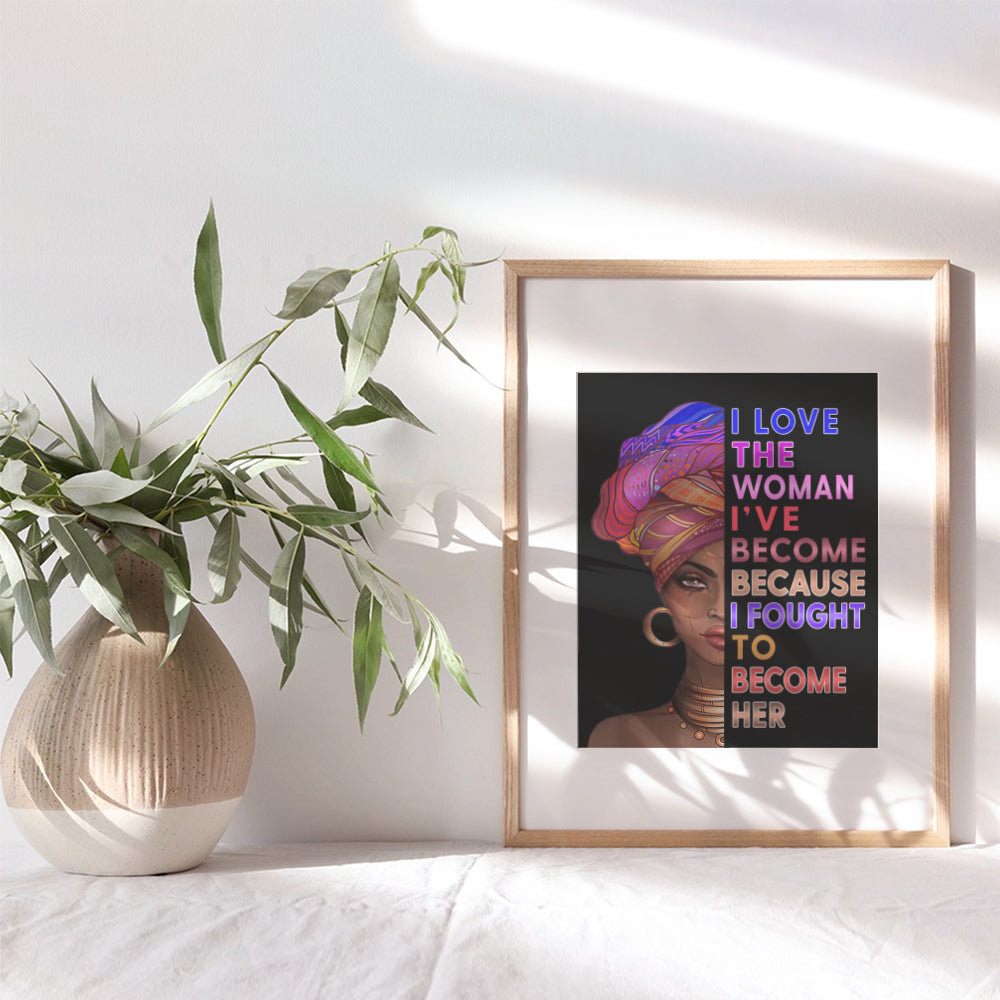 African American Afrocentric Wall Art Decor - Black Art - Motivational Wall Art - Positive Quotes Wall Decor - Encouragement Gifts for Women Girls - Inspirational Quotes - Motivational Posters Sayings