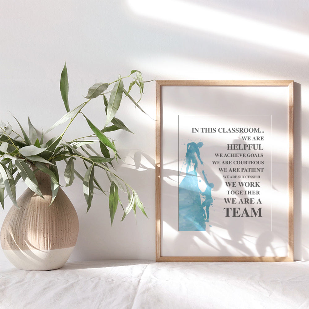 Motivational Art Quote - 8x10 Inspirational Wall Art - Unique Teamwork Poster for Class Decor, Classroom Decorations - Cool Gift for School Teachers - Unframed Leadership Picture