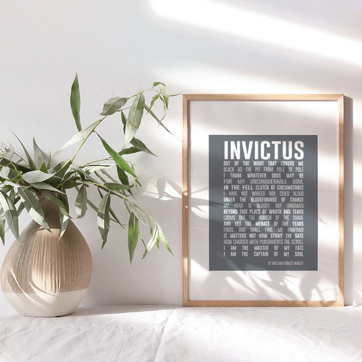 Invictus Poem Quote Wall Art Print - Motivational Inspirational Home Decor for Bedroom, Den, Office, Classroom or Dorm Room - Makes a Great Gift for Teachers, Graduation, Kids - 8x10 Photo - Unframed