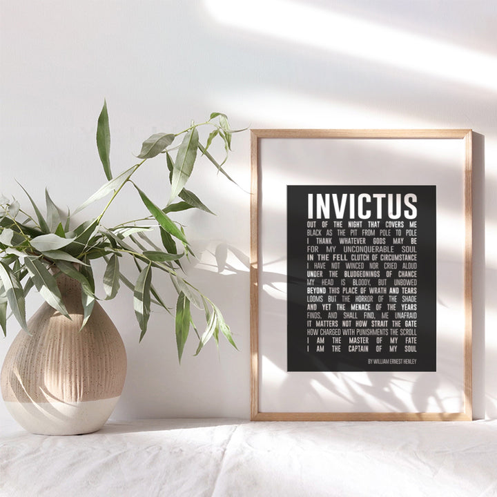 Motivational Invictus Poem Quote Wall Art Print - Inspirational Home Decor for Bedroom, Den, Office, Classroom or Dorm Room - Gift for Entrepreneurs, Teachers, Men, Teens, Kids - 8x10 Photo - Unframed