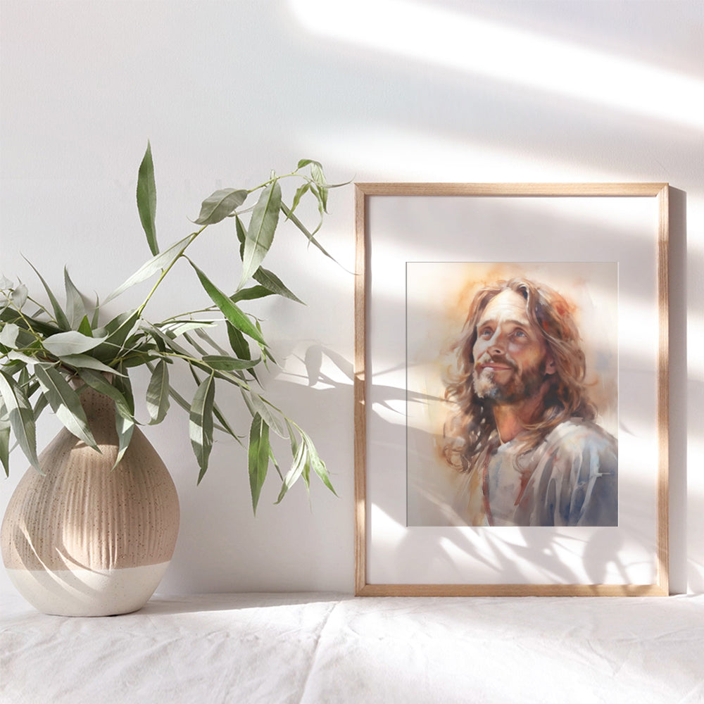 Jesus Christ Wall Decor - Jesus Poster - Jesus Loves Me - God Art - Faith Wall Decor - Religion Wall Art & Decor - Christianity Gift - Inspiration Art for Living room, Bedroom, Home Office, Men Women