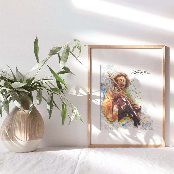 Jimi Hendrix Unframed Wall Art Print - Great Gift For Musicians, Guitarists and Rock n Roll Fans - Retro Chic Home Decor - Ready to Frame (8x10) Vintage Photo