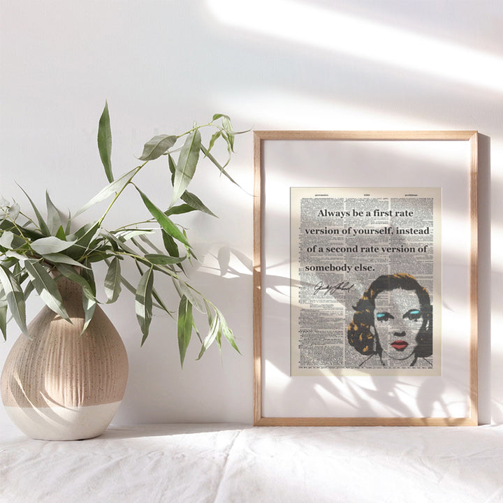 Judy Garland Inspirational Quote Upcycled Dictionary Wall Art Poster Print - Great Motivational Gift for Women, Wizard of Oz Fans - Contemporary Modern Pop Art Home and Office Decor, 8x10 Photo