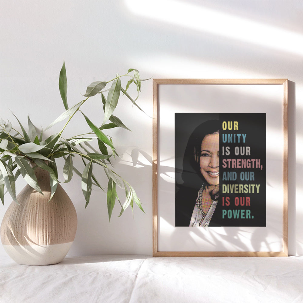 Kamala Harris Madam Vice President Inspirational Quotes Wall Art for African American Women, Girls - Political Gifts - Patriotic Decor - Feminism Feminist Gifts - 8x10 African American Wall Art