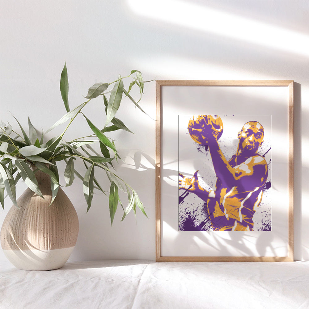 Kobe Bryant Poster - 8x10 Kobe Wall Decor -Basketball Wall Decor - Unique Gift for Los Angeles Lakers Fans, Men - Boys Room Decor, Teen Bedroom Decor, Sports Bar - Art Print Picture