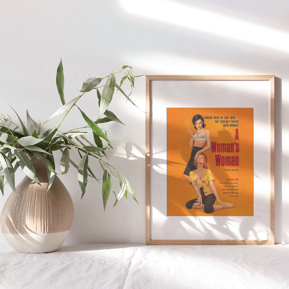 Vintage Lesbian Romance Fiction Book Wall Art - LGBTQ Accessories Poster Print - Lesbian Gifts for Girlfriend, Women, Queer, Gay, Bi - Home Decor, Room Decoration for Living Room, Bedroom, Office