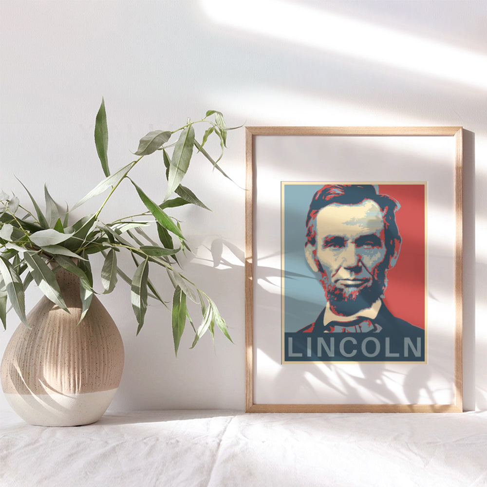 Abraham Lincoln Poster - Abe Lincoln Patriotic Wall Decor for Office, Home, Living Room, Den - Abraham Lincoln Gifts for Patriots, Republicans, Conservatives, Democrats, Liberals - USA US Wall Art