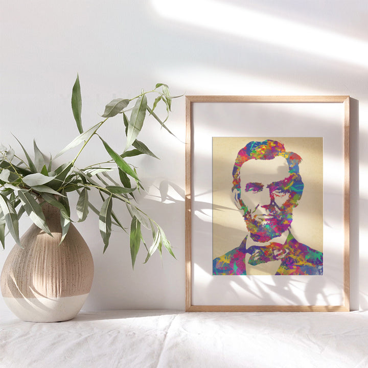 Abraham Lincoln - Abe Lincoln Patriotic Wall Decor for Home or Office - Unique Gift for Republicans, Conservatives, Civil War Buff, Democrats, Liberals - 8x10 Art Print Picture