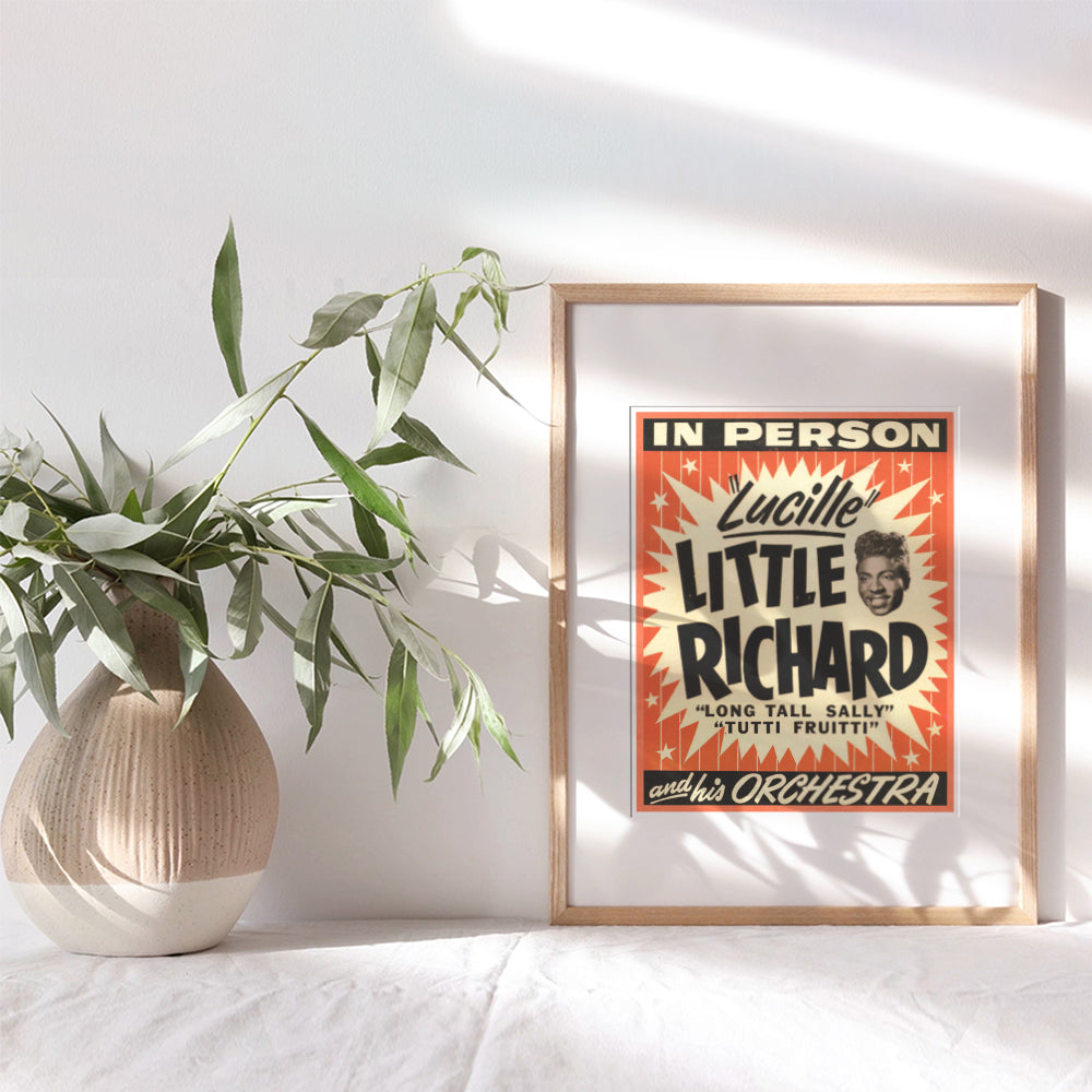 Little Richard Poster - 8x10 Black History Wall Art - Vintage Motown Concert Posters - R and B Music - African American Wall Art - Soul Train - R&B Music Decor - African American Gifts