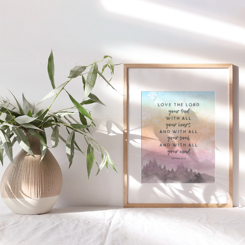 Scripture Bible Journaling Wall Art - Blessed Sign - Bible Verse Wall Art, Religious Wall Decor - Christian Gifts for Women, Men, Kids Bedroom - Unframed 8x10 Inspirational Quotes Poster Print