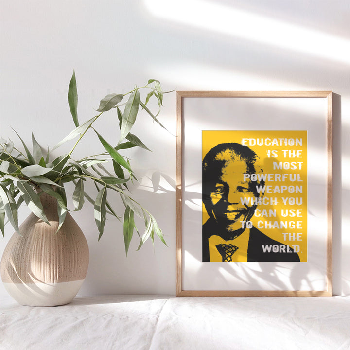 Nelson Mandela Poster, 8x10 - Classroom Decor - Inspirational Quotes Wall Art - Teacher Gifts - School Decorations - Motivational Wall Decor - Nelson Mandela Wall Art - Positive Quotes for Kids