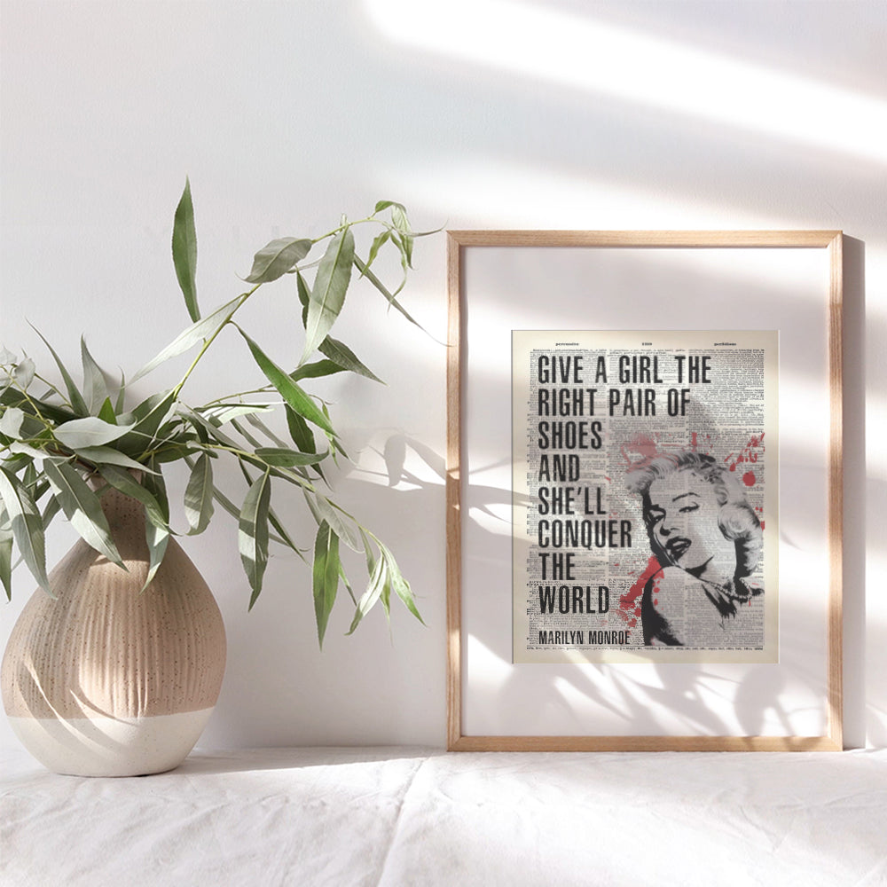 Marilyn Monroe Wall Decor - Marilyn Monroe Wall Art - Office Decor for Women - Motivational Posters, 8x10 - Funny Gifts for Women - Glam Wall Decor - Shoe Wall Decor - High Fashion Wall Decor