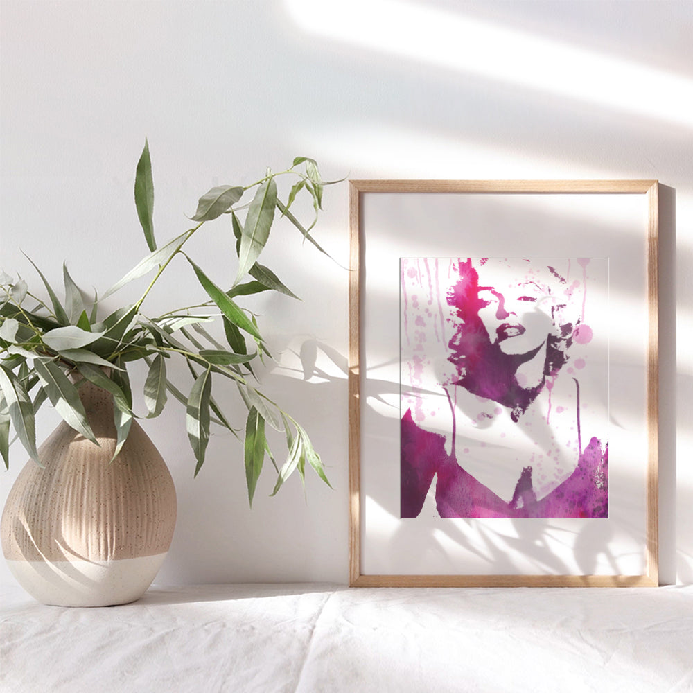 Marilyn Monroe Wall Decor - Marilyn Monroe Wall Art - Hollywood Movie Gifts - Home Theater Decor - Chic Glam Home Decor Picture - Pink 8x10 Poster Print