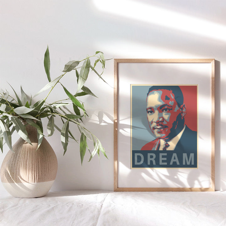 Martin Luther King Obama Wall Art - 8x10 Dream Photo Poster - Unique Home Decor or Gift - MLK, Black History Month, African American, Civil Rights, Pride, Teacher, Classroom - Unframed Picture Print