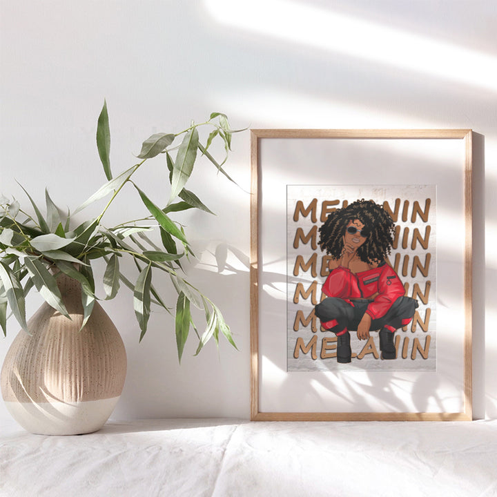 African American Decor - Black Wall Art - Black Women Gifts - Melanin Queen - African American Woman Teens - Black Girl Magic Poster - Afro Wall Art - Black Girl Art - Black Culture - Black Pride