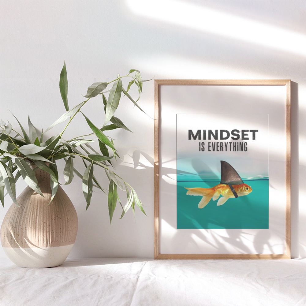 Motivational Wall Art Posters for Home, Office - Mindset is Everything - LARGE 11X14 - Inspirational Gifts for Men, Students - Entrepreneur Wall Art Decor - Uplifting Self-Improvement Positive Quotes