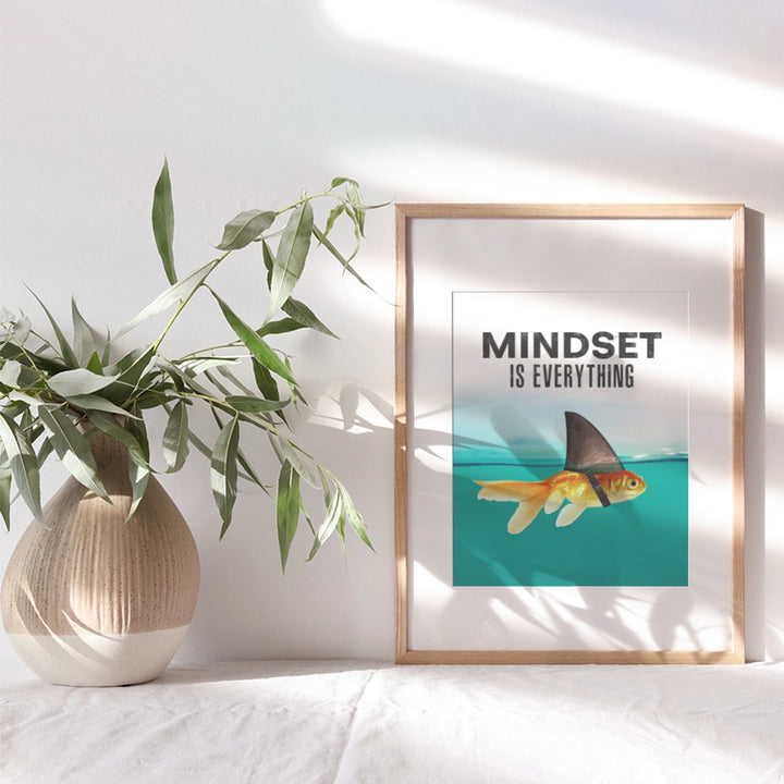 Motivational Wall Art Posters for Home, Office - Mindset is Everything - LARGE 11X14 - Inspirational Gifts for Men, Students - Entrepreneur Wall Art Decor - Uplifting Self-Improvement Positive Quotes