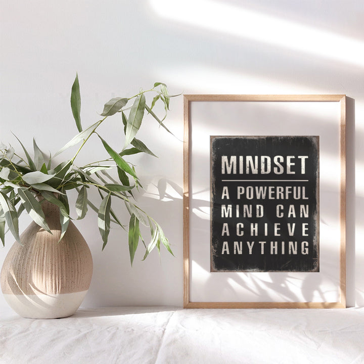 Positive Quotes Motivational Wall Art & Decor - Mindset Is Everything - Encouragement Gifts - Home Office Decor - Growth Mindset Posters for Classroom - Inspirational Sayings for Women, Men