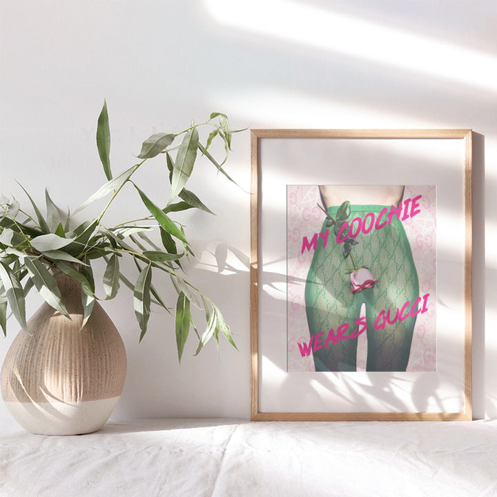 Glam High Fashion Design Wall Decor - Luxury Couture Art - Chic Modern Contemporary Home Decorations for Bedroom, Bathroom, Bath - Funny Gift for Women, BFF, Best Friend, Designer Fashionistas