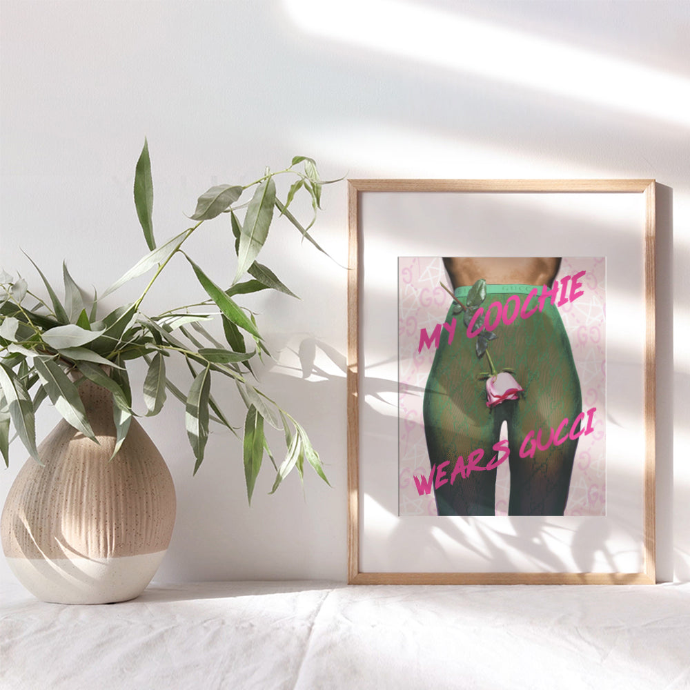 Poster of Gucci Wall Art Decor - Black Wall Art - African American Wall Art for African American Girl, African American Women, Black Women, Black Woman - Black Culture - Fashion Designer Wall Decor