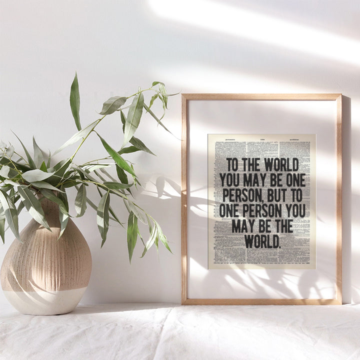 Inspirational Quote Dictionary Wall Decor - Sentimental Upcycled Room Decoration Picture Poster for Home, Office, Apartment, Bedroom, Bathroom - Teachers, Anniversary, Fathers or Mothers Day Gift