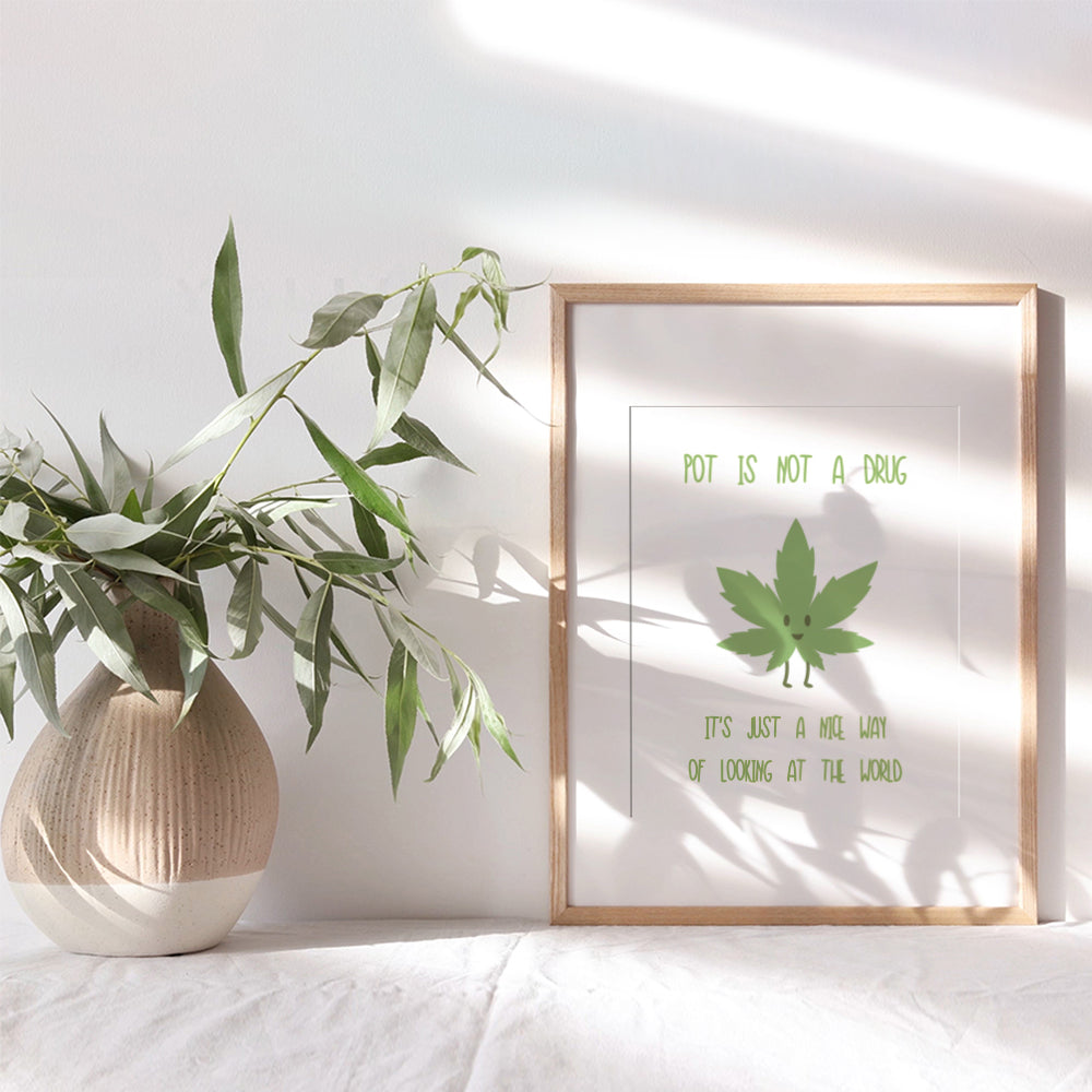 Marijuana Art Print - Funny Typography Wall Art Poster - Unique Home Decor for Bedroom, Den, Dorm Room - Gift for Pot, Weed, Ganja, Stoner, 4/20 Fans - 8x10 Photo Unframed