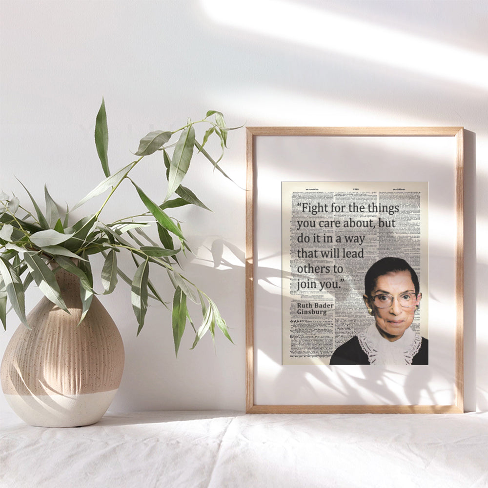 Ruth Bader Ginsburg Wall Art - RBG Motivational Quote Home Decor, Room Decoration for Office, Bedroom - Inspirational Gift for Women, Attorney, Lawyer, Liberal Feminist - Picture Poster Photo Print