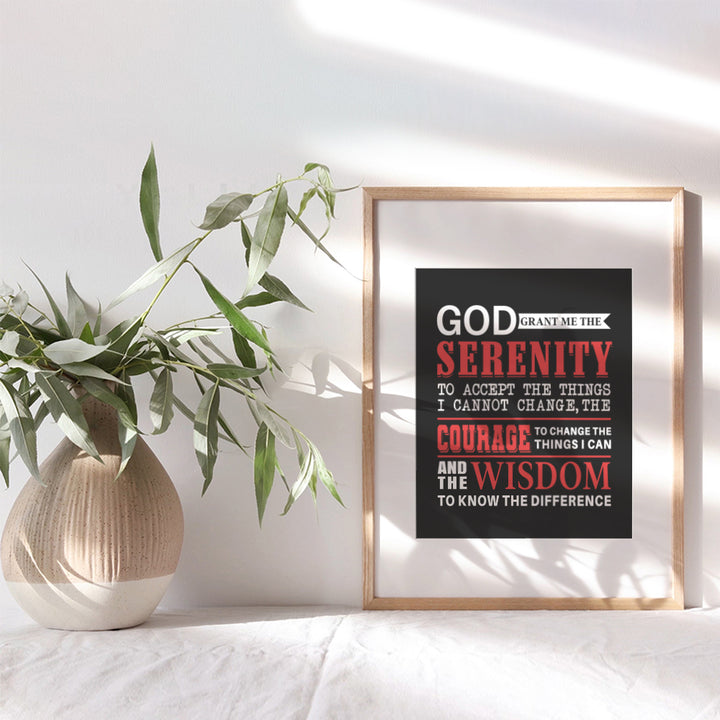 Serenity Prayer Art Print - AA Recovery Wall Art Poster - Perfect Gift for 12 Step Participants - Unique Home Decor for Kitchen, Bedroom, Man Cave, Office - 8x10 Photo Unframed