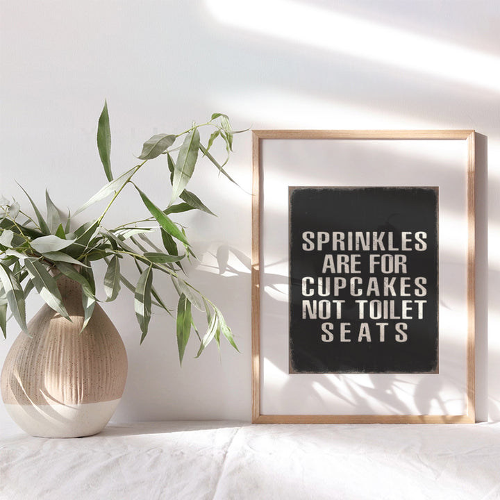 Bathroom Decor with funny Sayings - Rustic Bathroom Wall Decor - Men Man Cave Wall Art - Black Bathroom Decorations - funny Quotes Boho Bathroom Sign, Powder room Accessories - Yellowbird Art & Design