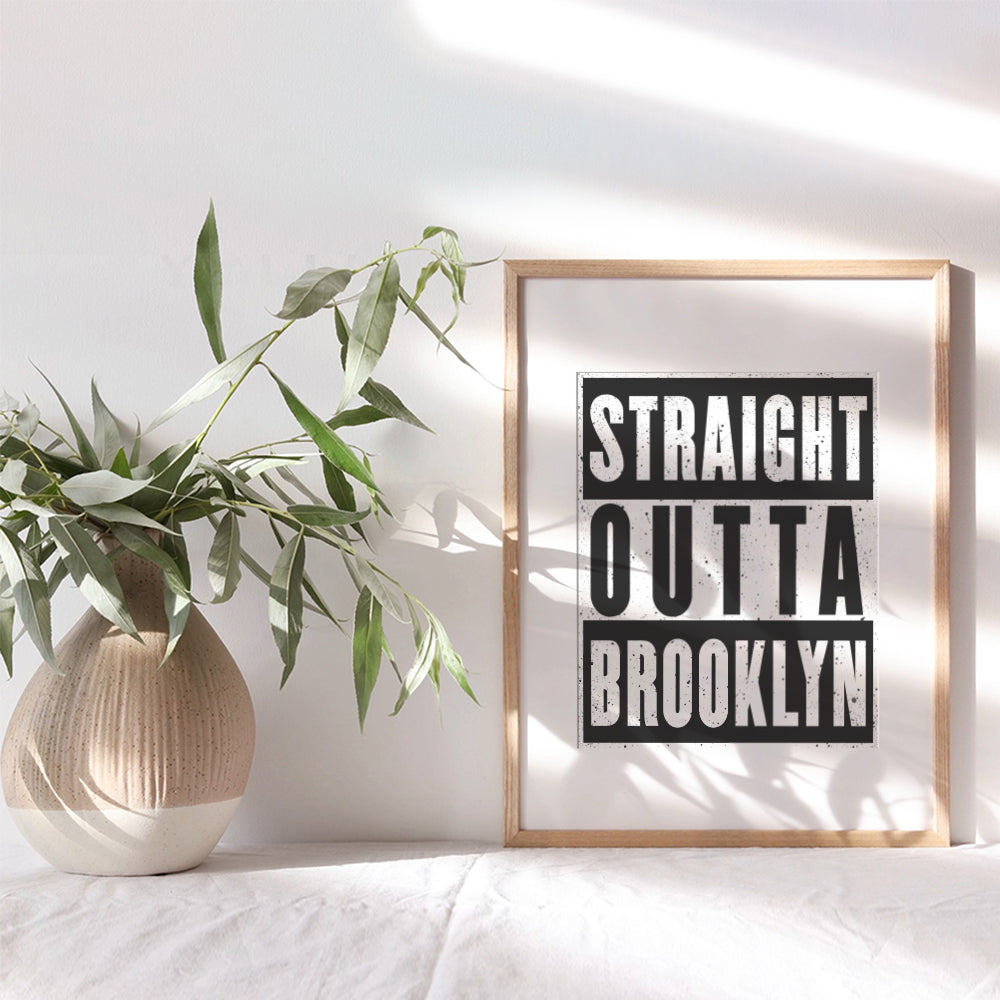 Brooklyn Urban Wall Decor Picture - Contemporary Modern Street Art 8x10 Poster Print - Home Decoration for Apartment, Office, Living Room, Bedroom, Bathroom, Gift for New York, NY, NYC Fan, New Yorker