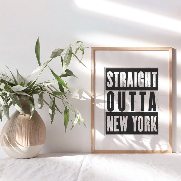 New York Poster - Gift for NY, NYC, Brooklyn Fan - Urban Graffiti Wall Art Decor, Home Decoration for Apartment, Office, Living Room, Bedroom, Bathroom - Contemporary Modern Street Art Picture Print