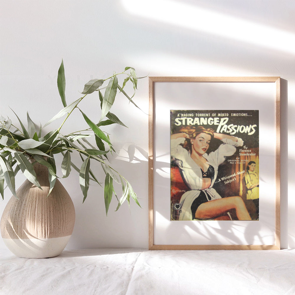 Lesbian Fiction Wall Art - LGBTQ Accessories - Romance Novel Poster Print - Lesbian Gifts for Girlfriend, Women, Queer, Gay, Bi - Vintage Hollywood Movie Picture Vintage Home Decor, Room Decoration