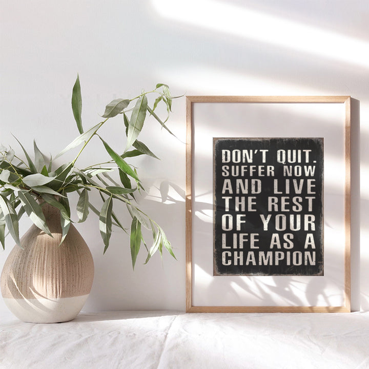 Motivational Wall Art & Decor - Inspirational Quotes Poster, 8x10 - Masculine Office Wall Decor - Entrepreneur Wall Art - Inspirational Gifts for Men, Boys - Black Art- Home Office Decor- Unframed