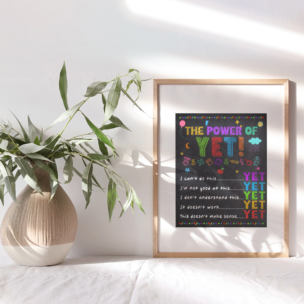 School Decorations - Classroom Decorations - Teacher Supplies - Classroom Wall Art - Elementary School Room Decor - Positive Educational Inspirational Motivational Posters for Kids 8X10 UNFRAMED