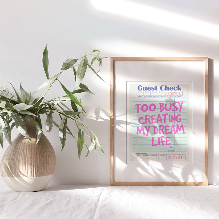 Office Wall Decor for Women - Preppy Teen Room Decor - Pink Trendy Chic Wall Decor - Inspirational Quotes Wall Art - Funky College Dorm Room Decor Motivational poster - Retro Vintage Gifts for Women