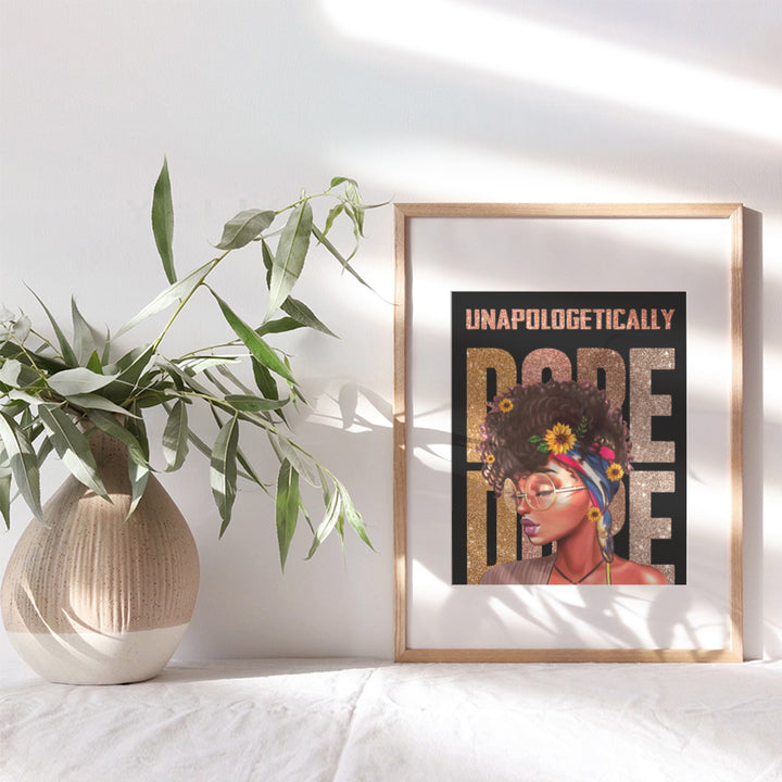 African American Wall Art - Unapologetically DOPE Black women Inspiration Motivational poster - African Americans - Black Girl Magic - Black Art - Positive Quotes Wall Decor Motivation Poster print