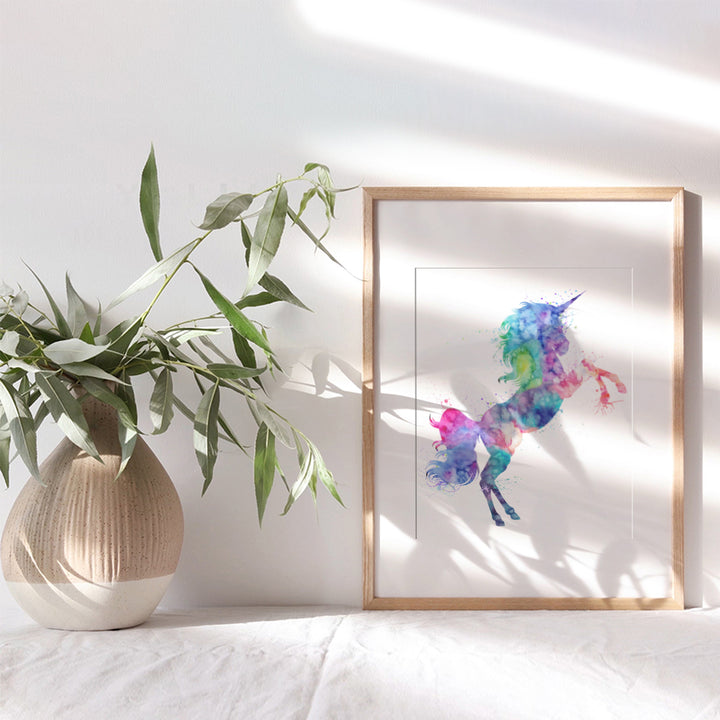 Unicorn Watercolor Wall Art Print - 8x10 Unframed Photo - Perfect Gift for Girls Room, Chic Home Decor