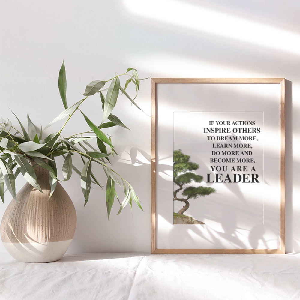 Office Wall Art Decor - Motivational Leadership Saying - Gift for Boss, Manager, Team Leader, Coach, Teacher - Inspirational Quote Poster Print - Unique UNFRAMED Photo 8X10