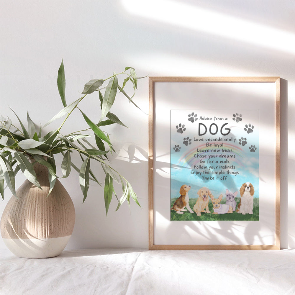 Dog Wall Art & Decor - Dog Quotes Wall Decor - Dog Gifts for Women, Girls, Dog Lover - Dog Poster - Puppy Wall Decor - Dog Wall Decor - Inspirational Wall Art - Uplifting Encouraging Positive Sayings