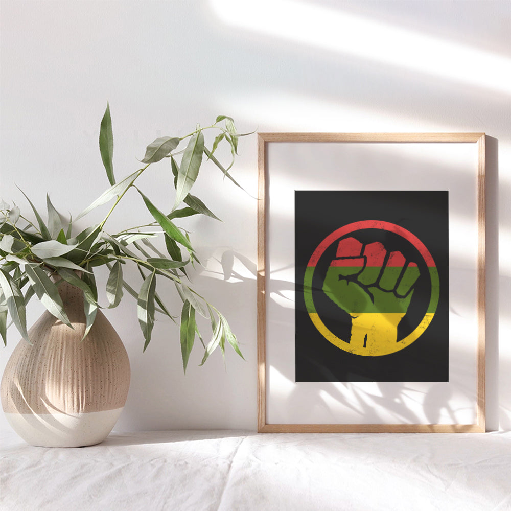 Black Art - African American Wall Art - Black Power - Black Lives Matter Sign - Afro American Flag - Civil Rights Room Decor, Home Decorations - Black Culture Gift for Men, Women, Black History Month