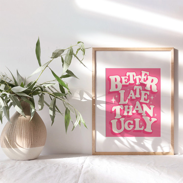 Cute Pink Bathroom Decor for Women - funny Bathroom Wall Art Decorations, Bathroom Wall Decor, Bathroom Pictures, Restroom Sign, small Bathroom Accessories, Retro Bath Wall Art - Modern Bathroom Signs