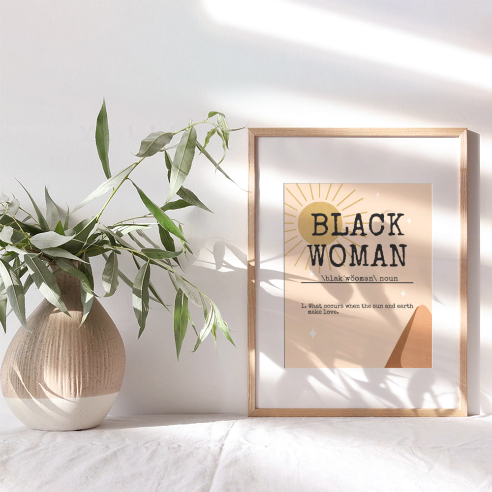 Black Women, African American Women Wall Decor - Black Woman - Minimalist Boho Wall Art - Uplifting Inspirational Decoration - Inspiring Positive Quotes Posters - Encouragement Gifts for Girls, Teens