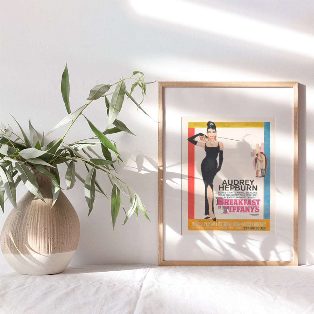 Audrey Hepburn Wall Art - Audrey Hepburn Poster - Mid Century Modern Decorations - Vintage Style Hollywood Movie Posters - Retro Wall Art Home Decor for Women - 8x10 Unframed