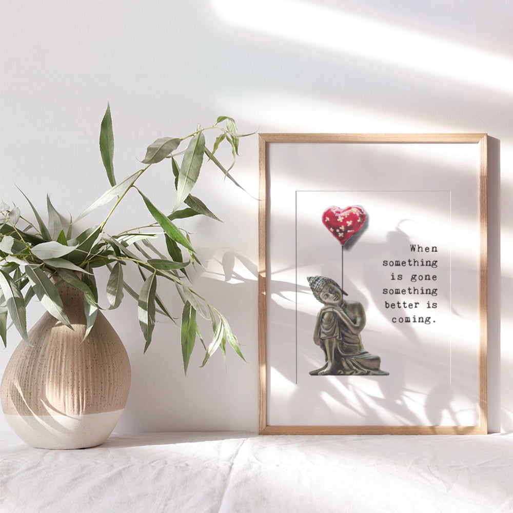 Buddha Quotes - Buddha Statue Home Decor - Zen Decor - Positive Quotes Wall Art - Inspiring Uplifting Inspirational Encouragement Gifts for Women - Yoga Spiritual Spa Wall Decor - Buddhism Poster