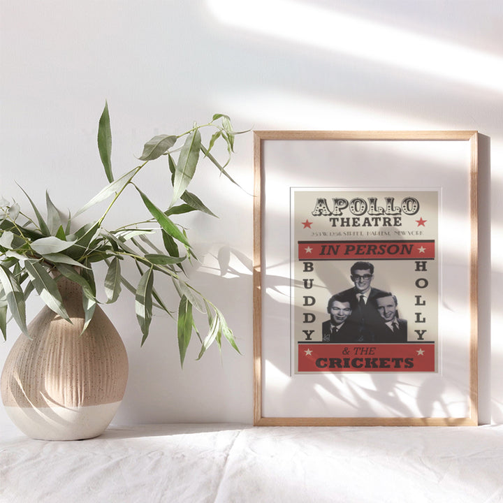 Buddy Holly Music Posters - 8x10 50s Decorations - Vintage Rockabilly Rock and Roll Bluegrass Music - Concert Posters - Music Studio - Recording Studio Wall Art - Man Cave Decor - Music Lover Gifts