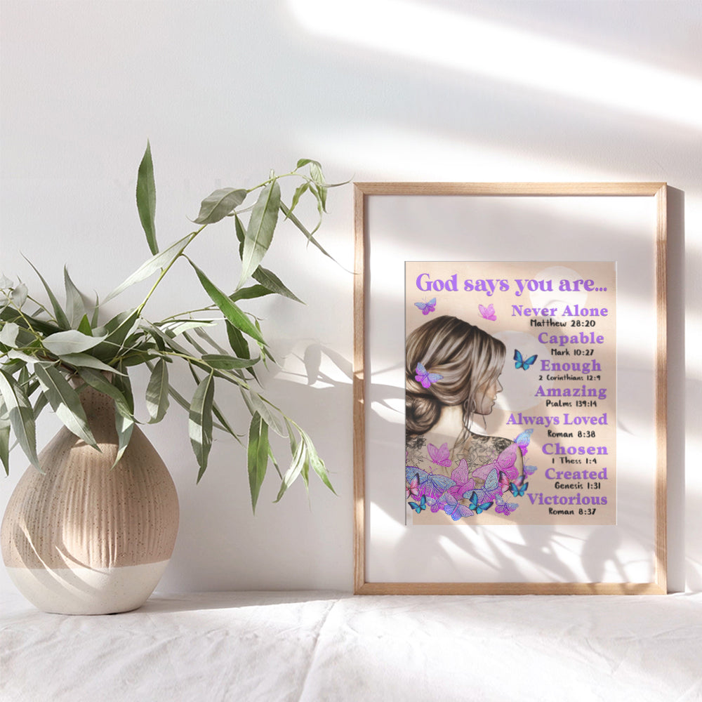 Bible Verse Christian Gifts for Women - Inspiration spiritual Religious Wall Decor - Scripture Wall Art - Boho-chic positive Affirmations Motivational poster - Girls Bedroom Decor Teen Room Decor