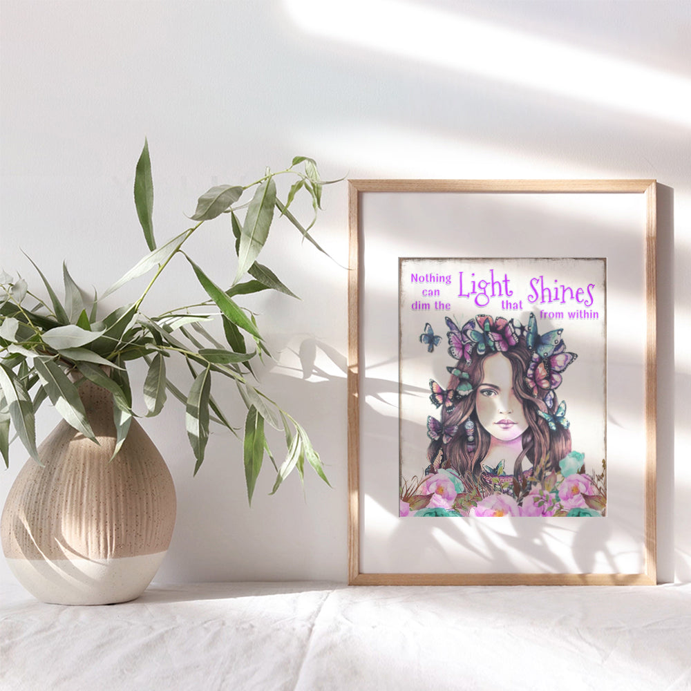 Inspirational Teen Girls Bedroom Wall Art & Decor - Little Girls Room Motivational poster - Encouragement Daughter Gifts for Women - Inspirational Positive Quotes - Boho-chic Family Wall Art