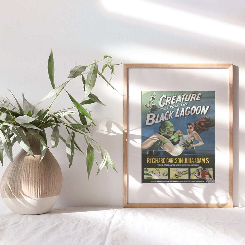 Creature From the Black Lagoon - 8x10 Vintage Hollywood Horror Movie Poster Wall Art Print - Creepy Classic Scary Movie Home Decor Picture for Man Cave, Boys Bedroom, Teens Room - Gift for Men