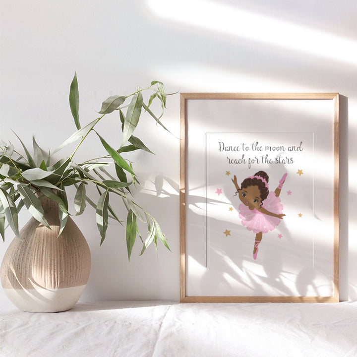 Black Wall Art for African American Girl Black Girl Gifts African American Girl Gifts - African American Wall Art - Afro Wall Art - Ballerina Wall Decor - African American Little Girls Room Decor 8x10