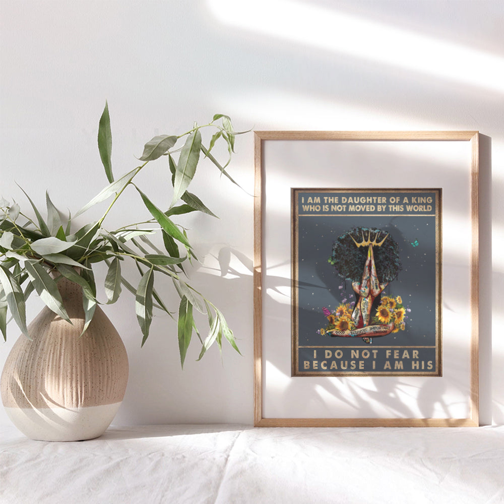 Religious Wall Decor- Christian Gifts for Black Women, African American Woman, Girls - Scripture Bible Verse Wall Art - Prayer, Faith, God, Inspirational Quote Wall Decor - Spiritual Daughter Gifts